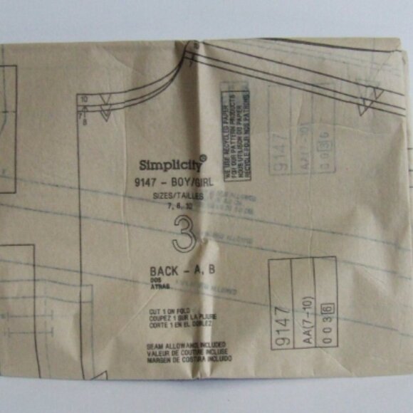 Simplicity sewing uncut pattern kids fall jacket vintage autumn coat vest winter - Picture 5 of 5